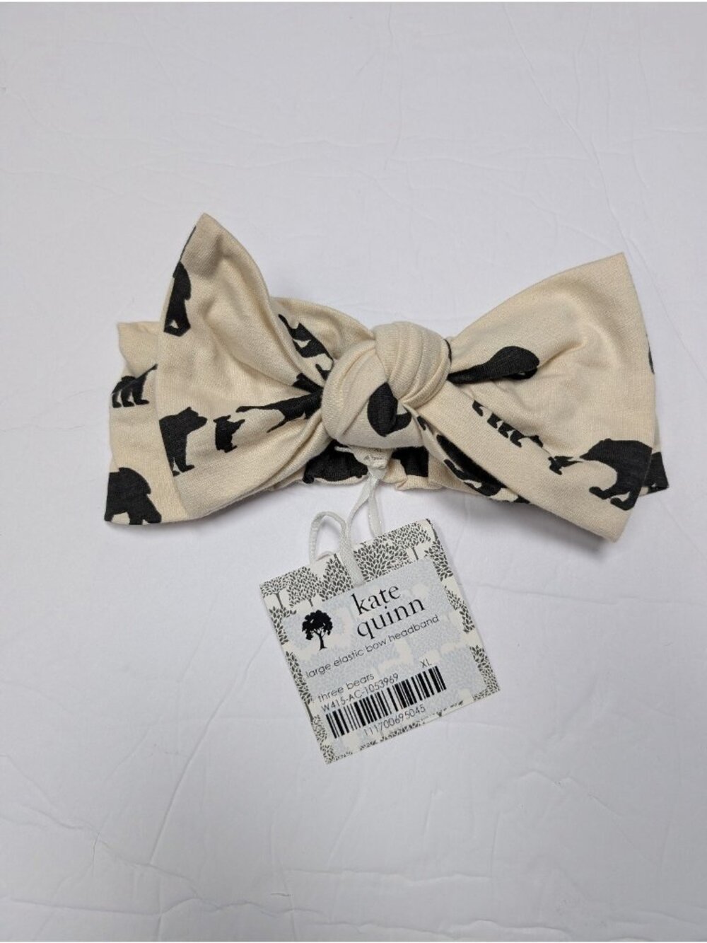 Kate Quinn Organic Cotton Three Bears Family Hair Bow XL Headbow Headband